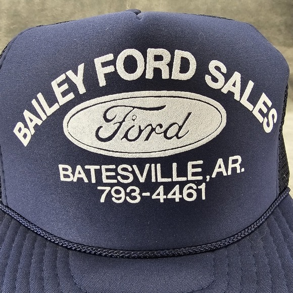 Vintage Bailey Ford Sales Batesville AR Trucker Hat Navy Blue Mesh Snapback Cap - Picture 7 of 11